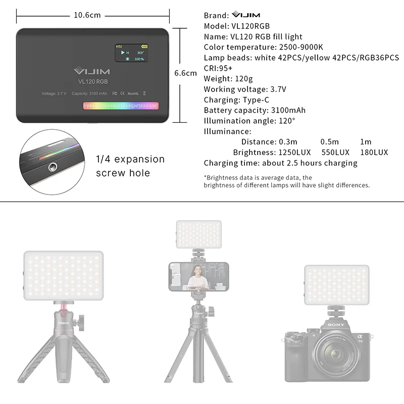 2026 New120 RGB Pocket Fill Li - огляд і ціна Photography And Lighting