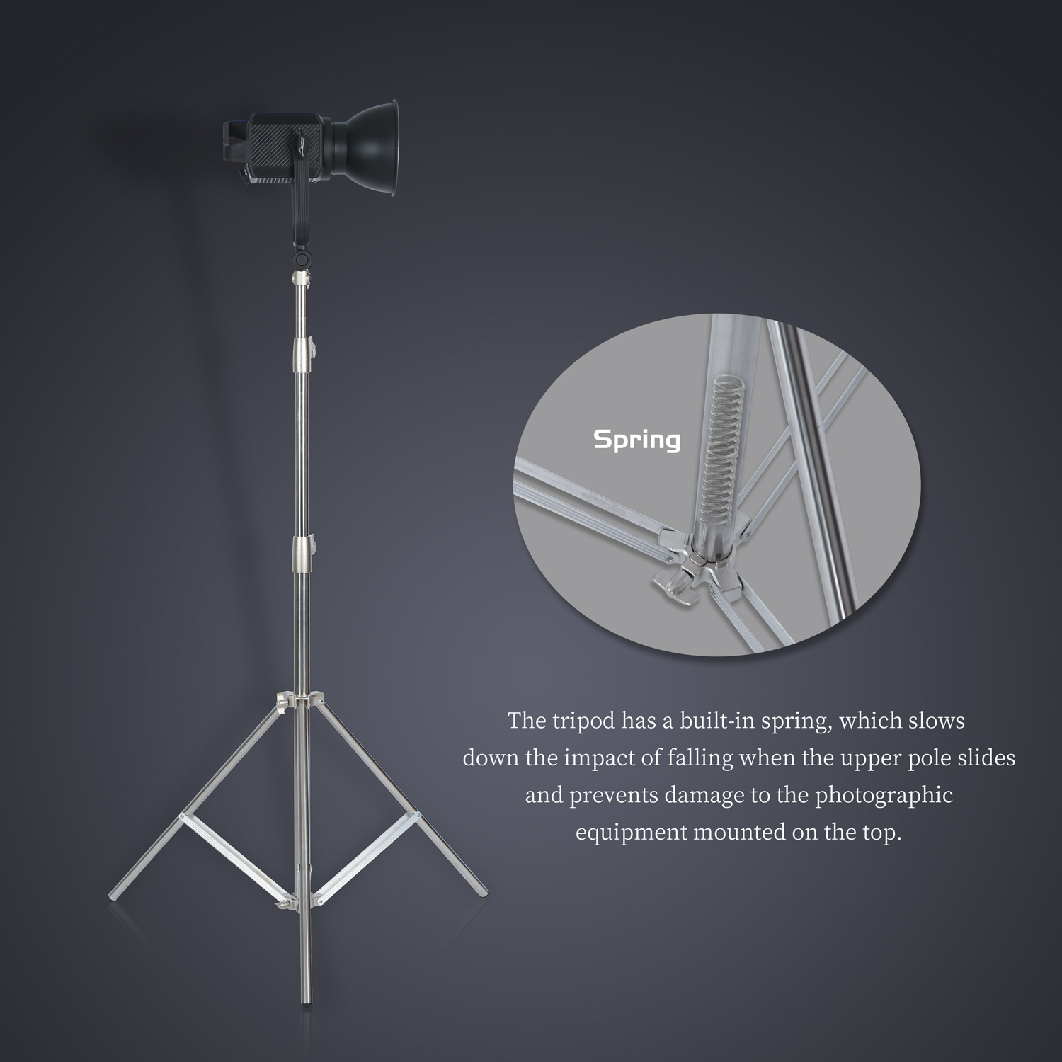 SH 2.8M Stainless Steel Light  - огляд і ціна Photography Lighting And Background