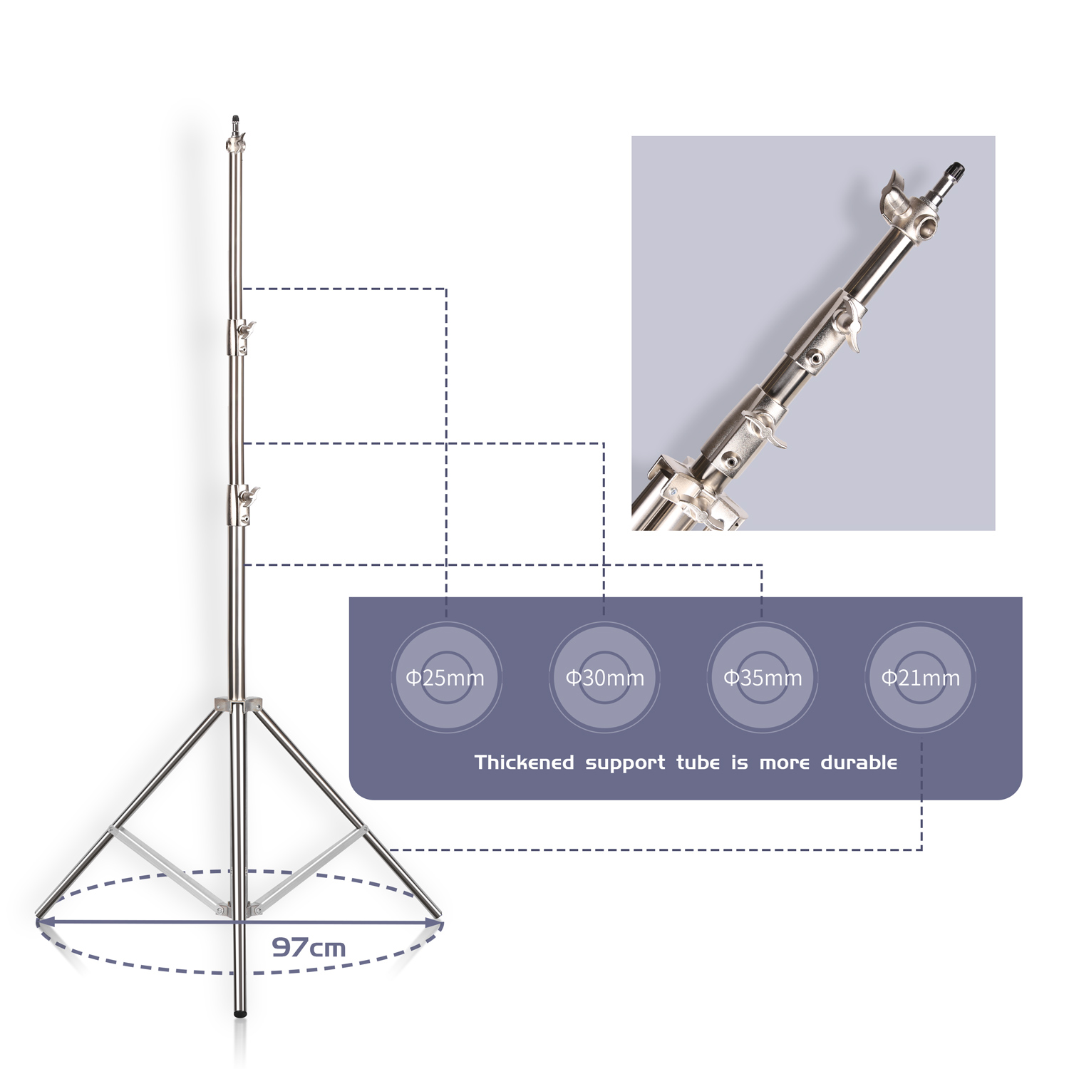 SH 2.8M Stainless Steel Light  - огляд і ціна Photography Lighting And Background
