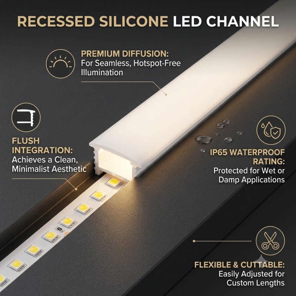 Recessed White Silicone Tube L - огляд і ціна Diffusion Material Roll