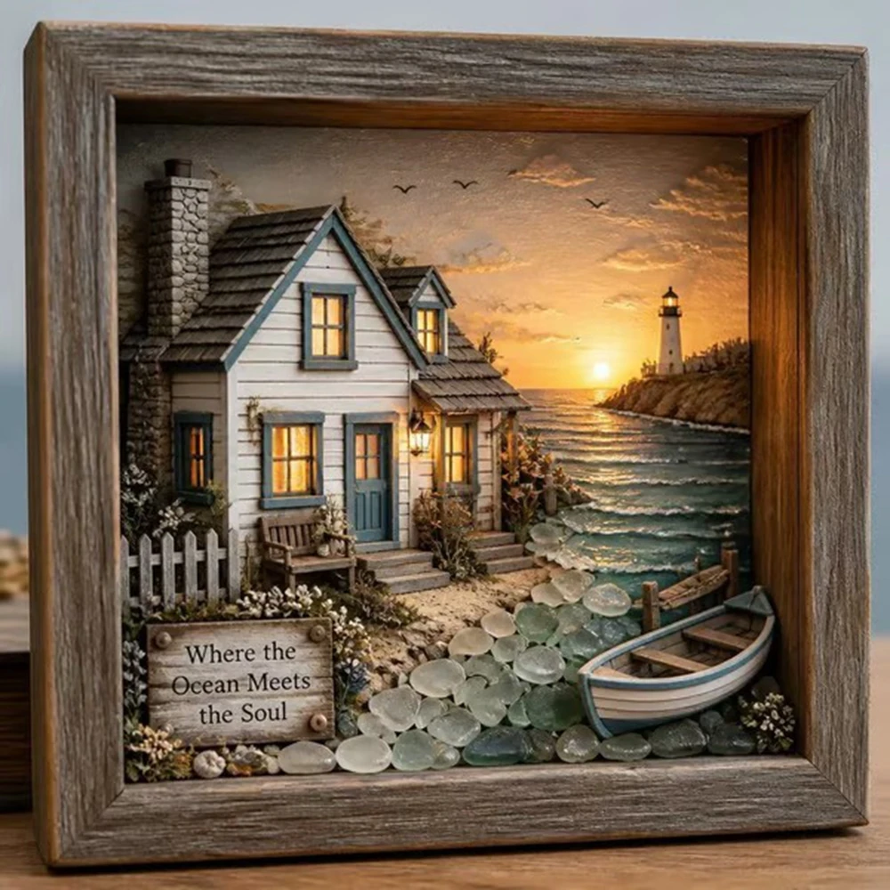 Sea Glass Art Painting with LE - огляд і ціна Photography Lighting Diy