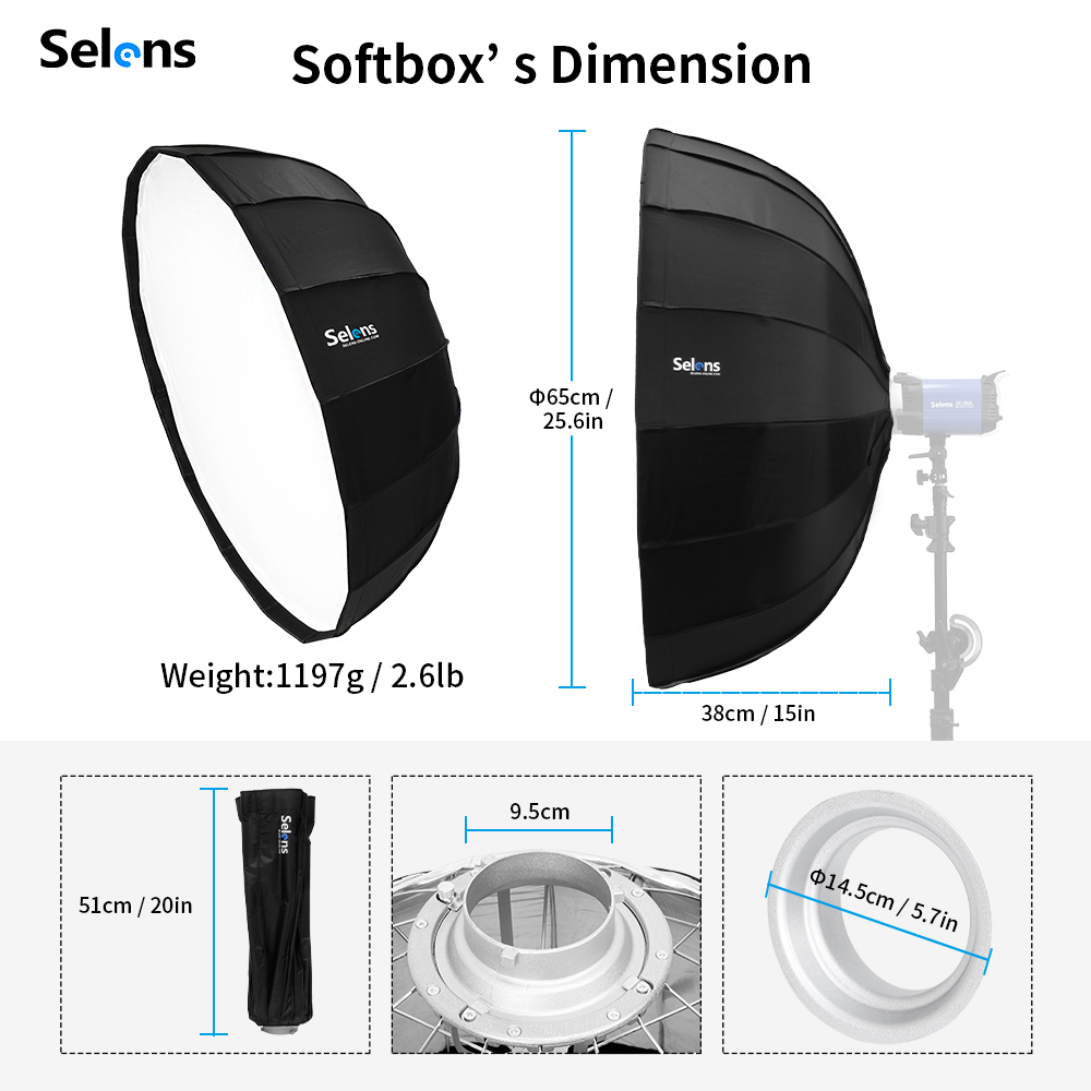 Selens Diffuser Reflector Para - огляд і ціна Photography Lighting Beauty Dish