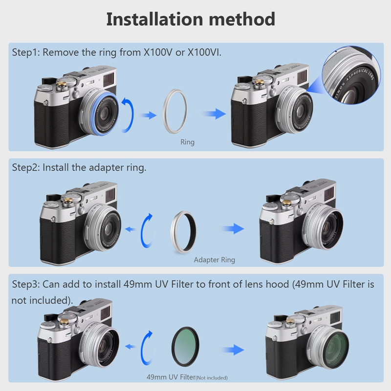 Haoge Lens Filter Adapter Ring - огляд і ціна Fujifilm Camera X100Vi