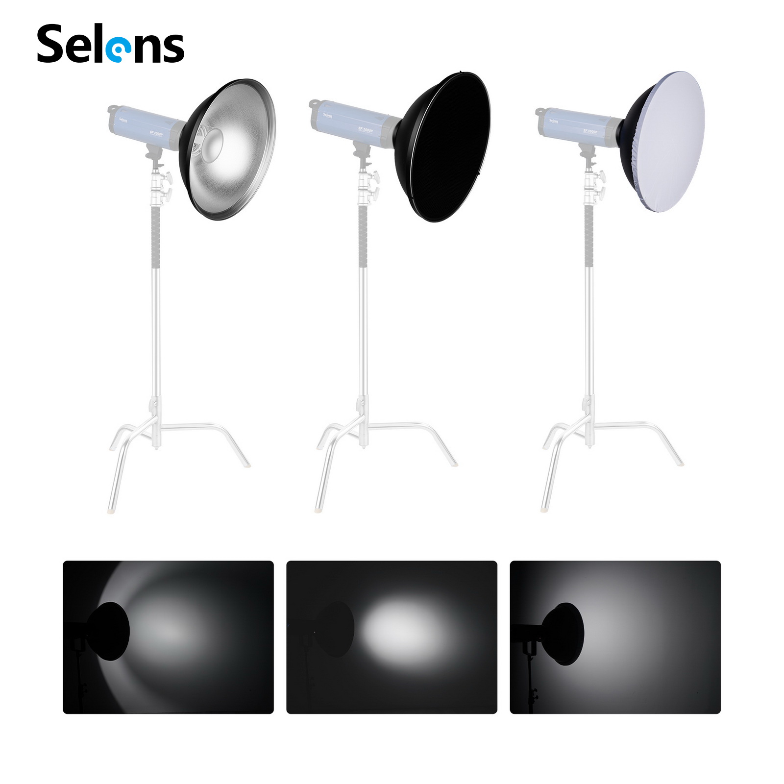 Selens 55cm Silver/White Inter - огляд і ціна Photography Lighting Beauty Dish